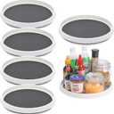 Set of 6, 12 Inch Non-Skid Lazy Susan Turntable, Lazy Susan Organizer for Cabinet, Pantry Organization, Kitchen Storage, Bathroom Sink Cabinet, Refrigerator, Countertop, Spice Rack (6 Pack 12 in)