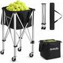 Tennis Ball Hopper for 150 Balls, Aluminum Ball Cart