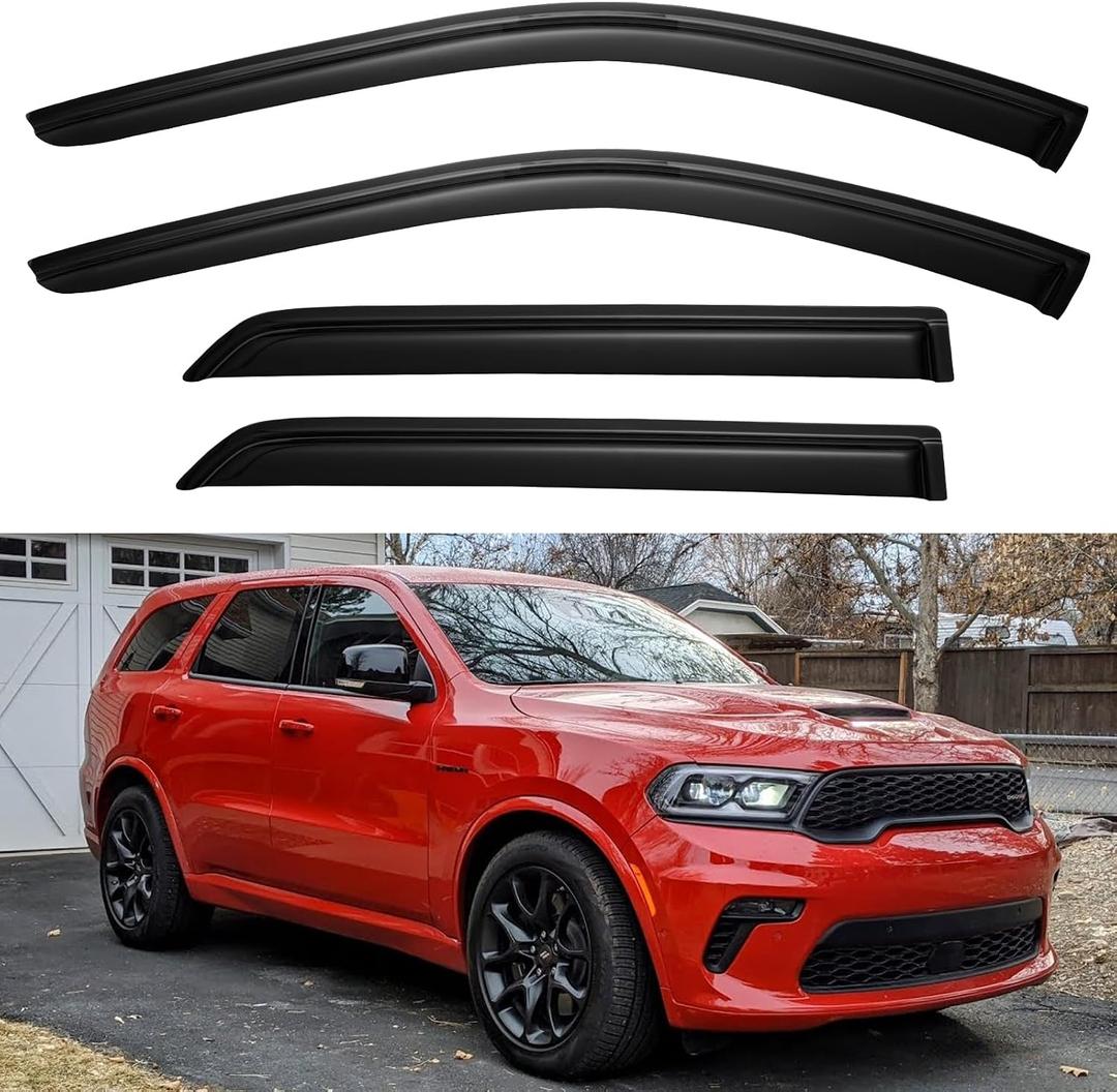 Window Visors Rain Guards for 2011-2026 Dodge Durango, Out-Channel Window Vent Wind Deflectors Visors Shades for 11-26 Durango