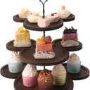 Mouse Wood Cupcake Stand 3 Tier for Birthday Party Decorations Mouse Ears Wooden Serving Tray Decorative Tiered Tray Party Supplies