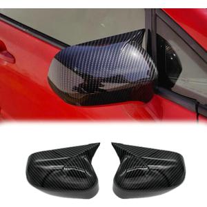2Pcs Ox Horn Side Mirror Cover Exterior Decoration Rearview Mirror Guard Cover Trim for Honda Civic 2006-2011 Without turn signal Carbon Fiber Mirror Cap Cover (Not Replacement)