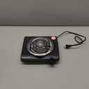 Elite Gourmet ESB100B Countertop Single Coiled Burner Electric Hot Plate, Temperature Control, Indicator Light, Easy to Clean, Black