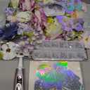 Hoteam DIY Handcraft Decorations Kits Included Faux Flowers 3D Butterfly Stickers Self Adhesive Rhinestones Glitter Alphabet Letter Stickers for Grad Cap Topper Party Gifts Art Decor(Purple White)