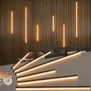 LED Recessed Lighting Kit,6 Pack Self-Adhesive LED Light Bar, Warm White 3000K, with Touching Switch, for Wood Slat Wall Panels,Indoor Wall,Home Decor. Black Channel,2Pcs*(16In+24In+40In)