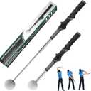 Retractable Golf Swing Trainer,Warm-Up Golf Training Aid,Golf Grip Trainer,Right-Handed Strength & Tempo Training for Chipping Hitting,Golf Accessories for Men (Right Handed-Black)