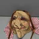 STYLER Latex Old Witch Mask with Scarf and Hair Halloween Scary Women's Face Mask