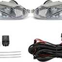 munirater Clear Lens Bumper Driving Fog Lights+wiring Kit+switch Replacement for Corolla 2005-2008/Camry 2002-2004/Solara 2002-2003