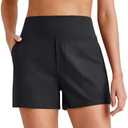 G4Free ShiftReady Athletic Shorts for Women High Waisted Trouser Shorts Trendy Casual Summer Short with Pockets Large, Black 