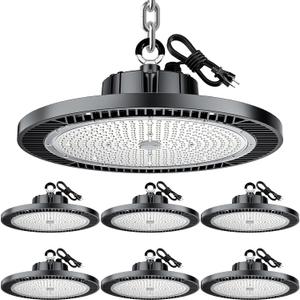THELUX 6PACK UFO Led High Bay Light 150W High Brightness 150lm/w 5000K,Plug and Play,High Bay Led Shop Lights Commercial Bay Lighting for Warehouse,Logistic Center,Garage,Workshop