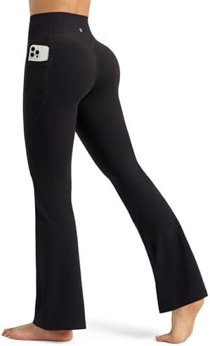 Willit Butterflux Yoga Pants Women Flare Workout Leggings with Pockets for Women High Waisted Flare Yoga Leggings 29" 31" 33", XL