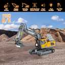 Remote Control Bulldozer - 11 Channel RC Dozer Front Loader Toy with Light and Sound - 1/24 Full Construction Vehicle Toys for Kids Age 6 7 8 9 10 and Up Years Old