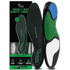 LUX Dual Grip Sports Insoles with GripArray - Easily Trimmed to Fit Any Foot Shape - Shock Absorbing Athletic Performance Sport Insoles - Shoe Inserts for Women & Men's Soccer, Running, Basketball