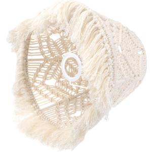 OSALADI Bohemian Macrame Lamp Shade Handmade Cotton Rope Woven Floor Lamp Cover for Bedroom Living Room Home Decor 9.84X9.84X7.87 Inches, 25.00X25.00X20.00CM