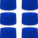 BRILLMAX 6 Pack Royal Blue Round Tablecloths 108 Inch - Circle Bulk Linen Polyester Fabric Washable Table Cloth Cover for Wedding Reception Banquet Birthday Party Buffet Restaurant