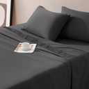 SONORO KATE Bedding Bed Sheets Set - 1800 Thread Count Soft Sheets, Cooling Microfiber Bedding Sheets & Pillowcases Sets-4 Pieces Sheets (King, Black)