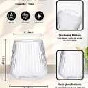 YOUBET 40 Pack Plastic Ribbed Wine Glasses - 14 OZ Clear Thicker Origami Stemless Disposable Wine Glasses - Heavy Duty Unbreakable Vintage Whiskey Cups for Wedding Parties Bar
