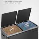 SONGMICS Trash Can, 2 x 8 Gallon (2 x 30 L) Garbage Can for Kitchen, with 15 Trash Bags, 2 Compartments, Plastic Inner Buckets and Hinged Lids, Airtight, Black ULTB60BK