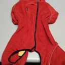 Mihachi Dog Snow Suit Dog Coat Soft Fleece Pullover Pajamas, Pet Windproof Warm Cold Weather Jacket with Zipper, Reflective Jumpsuit Apparel Outfit Clothes for Large Dog, Red, Size L