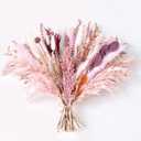 Natural Dried Pampas Grass Bouquet |17 Inch Blush Pink Pampas Grass Eucalyptus Bundle Florals Decor Preserved Plants Rustic Flower Arrangement for Home Wedding Table Farmhouse Centerpiece (Large1)