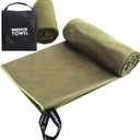 Microfiber Travel Towel 40x72  Quick Drying Camping Towels, Super Absorbent Gym Towel, Lightweight Travel Compact Beach Towel for Sports, Trip, Beach, Yoga, Hiking, Bathroom, Pool (Army Green)