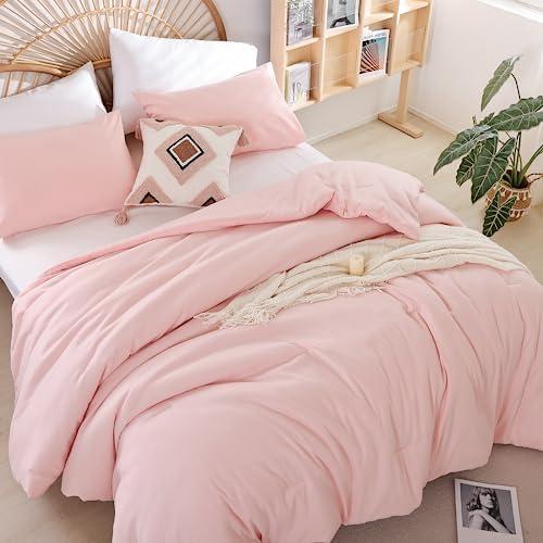 weigelia Queen Size Comforter Set Pink Comforter Modern Bedding Set for All Season Soft Lightweight Microfiber Girls Women Comforter Set (1 Blush Comforter, 2 Pillowcases)