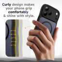 for iPhone 17 Pro Case for Women Girls,Compatible with MagSafe,Camera Control,Full Camera Protection, Cute Wave Magnetic Phone Case for iPhone 17 Pro,Black Shimme