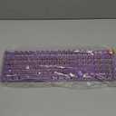 EWEADN Typewriter Style Mechanical Gaming Keyboard, Wired Mechanical Keyboards,104 Keys Backlit LED Keyboards, Media Control Knob, Wired Computer Keyboard Pink Switch for Windows/Mac/PC-Purple