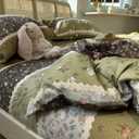 4pcs Duvet Cover Set- 100% Cotton Comfort Duvet Cover Set,a Duvet Cover,a Deep Pocket Fitted Sheet,2 Pillow Shams Home Bedding with Zipper Closure for All Season (Queen (U.S. Standard), vintage)