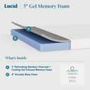 Lucid 5 Inch Memory Foam Mattress Low Profile - Firm Feel - Infused with Bamboo Charcoal and Gel - Bed in a Box - Temperature Regulating - Breathable - Twin XL Size