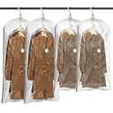 TAILI Hanging Vacuum Storage Sealer Bags Space Saver Bag for Clothing, Suits and Jackets, Closet Organizers, Travel, Set of 4 (2 Long, 2 Short), Clear