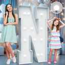 4FT Marquee Light Up Letters - Cool White Light Up Letters N with Fixed Water Bag, Party Decoration Large Marquee Light Up Letters can Be Used for Wedding Decoration, Birthday Party Decoration