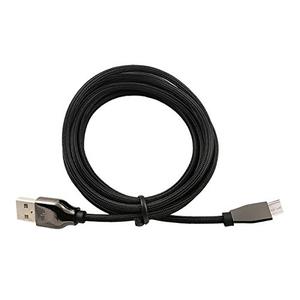 6 Foot Braided Nylon Micro Black Chrome USB Charge/Sync Cable