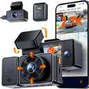 Vantrue E3 3 Channel 2.7K WiFi Dash Cam with GPS, Voice Control, STARVIS, IR Night Vision, 24 Hour Buffered Parking Mode, 3 Way 1944P+1080P+1080P Front and Rear Inside Dash Camera, Support 512GB Max