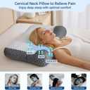 Cervical Neck Pillow for Sleeping - Ergonomic Side Sleeper Pillows for Pain Relief, Contour Cervical Pillow for Neck Support, Orthopedic Memory Foam Pillows for Side Back Stomach Sleepers (26x15)