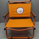 Vibrant and Cheerful Orange Folding Outdoor Chair, Compact Lightweight Portable Design with Wood Armrests & Metal Frame for Backyar, Camping, Beach, Hiking, Picnics