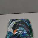 Wolddress Women Modest One Piece Bathing Suit Short Sleeve Tummy Control Swimsuit Zipper Surfing Athletic Rash Guard (Medium, Tropical Leafs Black)