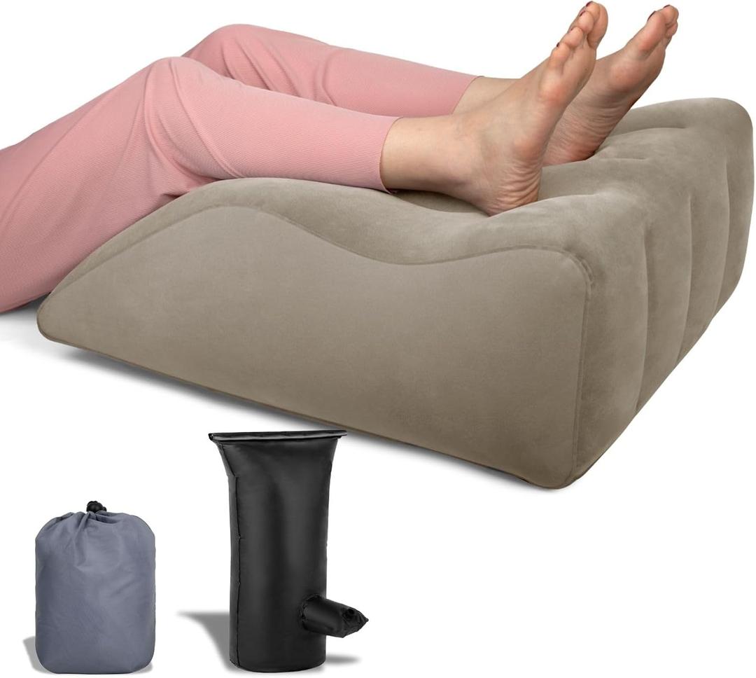 Tough Bison Leg Elevation Pillow - Inflatable Wedge Pillow for Sleeping Leg Pillows for Sleeping Portable Leg Pillow for Swelling, After Surgery, Blood Circulation