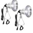 Simple Deluxe Clamp Lamp Light Socket with 5.5 Inch Aluminum Reflector, Suit for Max 60 Watt Lamp (No Bulb Included) with 18/2-Gauge 6 Feet Cord, 2 Pack,Silver