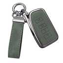 YO&YOYE Compatible with Lexus Key Fob Cover with Keychain Leather Key Case Protector Fit for RX ES GS LS NX RS GX LX RC LC (Model 1, Green)