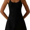 Womens Tennis Dress,Athletic Dress with Built-in Bra & Shorts Pockets Golf Workout Dresses for Women, Black, X