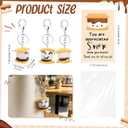 6 Sets Employees Appreciation Gifts Bulk, Cute Handmade Crocheted S'more Marshmallow Keychains with Thank You Cards Xmas Stocking Stuffer for Coworker Staff Team Holiday Party Favory