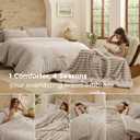 Bedsure Gentlesoft 2-in-1 Oversized King Comforter Set and Detachable Fluffy Blanket, Beige Bedding Set for All Season Use, Detachable Design for Space Saving (Includes 2 Pillow Shams, 2 Pillowcases)