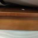 Solid Wooden Desk with Drawers - 36 x 16 Inch Narrow Desks for Small Spaces, Rubberwood Mid Century Modern Desks, Simple Vintage Study Table, Small Writing Desk for Bedroom - Walnut Color, 35.4 in W x 15.7 in D