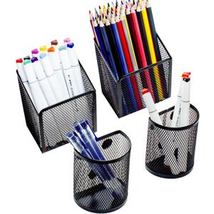 VICNOVA Magnetic Pen Holder, Stands for pens and pencils, Locker Organizer with Strong Magnets Metal Mesh Storage Magnetic Basket for Refrigerator Whiteboard Locker Accessories Classroom Must Haves