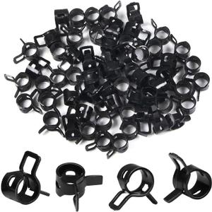60Pcs 0.31"(8mm) ID Spring Band Hose Clamps, 5/16" ID Fuel Line Hose Clamp, Low Pressure Air Clamp, Water Pipe Air Tube Silicone Vacuum Hose Clamp, Bushing Automotive Replacement Fastener