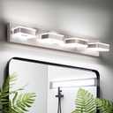 palaro 4-Light LED Vanity Light, Brushed Nickel Vanity Lights for Bathroom, Dimmable Bathroom Lighting Fixtures Over Mirror, Cool White 6000K, 360° Rotatable Heads, 4-Light 30 Inches