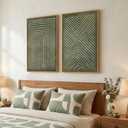 Large Framed Green Abstract Wall Art, 2 Piece Modern Canvas Prints Paintings, Minimalist Sage Green Geometric Pictures for Living Room Dining Room Bedroom Office Hallway Lounge Wall Decor 24x36 In, 24" W x 36" H x 2Pcs