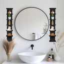 7 Tier Wall Shelf Unit - Lack Floating Shelf, Compact Display Floating Shelves, Vertical Column Wall Decor Mount Floating Storage Organizer Tall Tower Shelves for Bedrooms, Living Rooms,Black