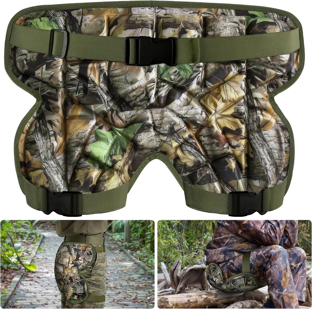 RunNico 22.8'' x14.5'' Wearable Hunting Seat Cushion, Lightweight Hunting EVA Foam Pad with Adjustable Straps, Portable Outdoor Seat Camo Cushion for Hiking Ice Fishing Rock Climbing Accessories