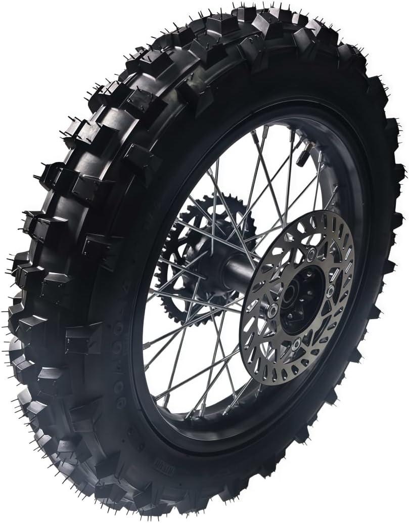 16" Rear Wheel Rim Tire Assembly for 125cc 150cc 200cc Dirt Bike tao TTR SSR CRF Apollo 15mm axle Includes 190mm Steel Brake disc 90/100-16 Tire Tube With Brake Rotor and 428 41T Sprocket